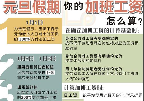 元旦加班工资怎么算