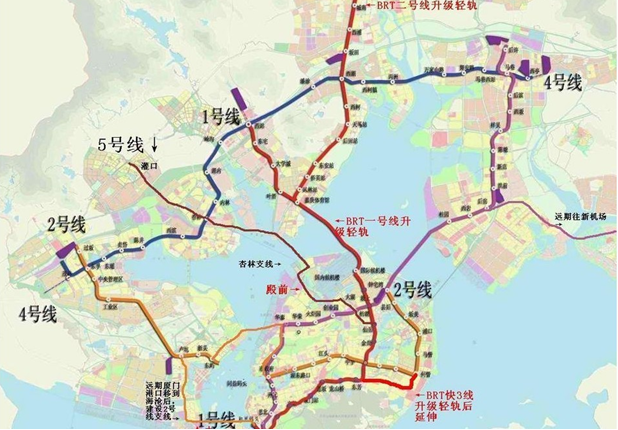 厦门地铁2号线线路图