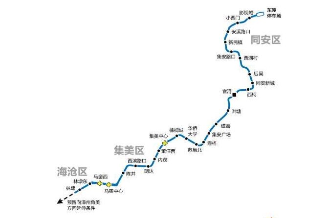 厦门地铁6号线线路公布