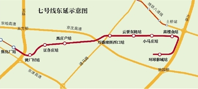 北京7号线东延线路图