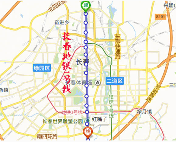 长春地铁1号线路线