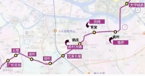 广州地铁7号线最新线路图