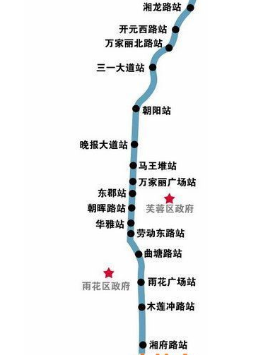 长沙地铁5号线线路图 长沙地铁5号线线路图