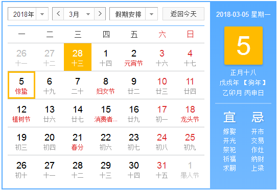2018年惊蛰具体时辰 2018年惊蛰具体时辰