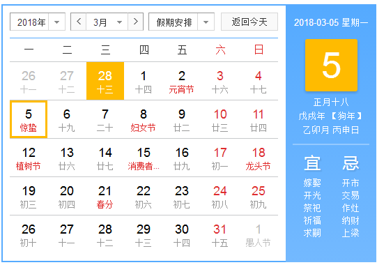 2018年什么时辰惊蛰