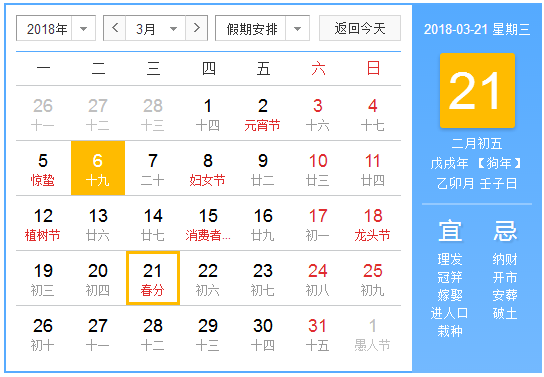 2018年春分是几点 2018年春分是几点